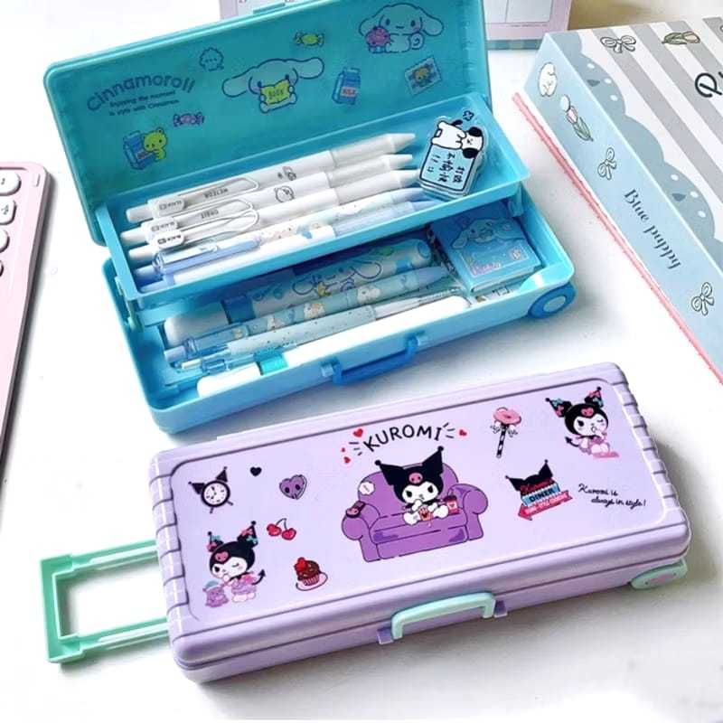 

Jual Produk Promo Termurah Tempat pensil SANRIO koper troli dorong / Kotak pensil sanrio troli