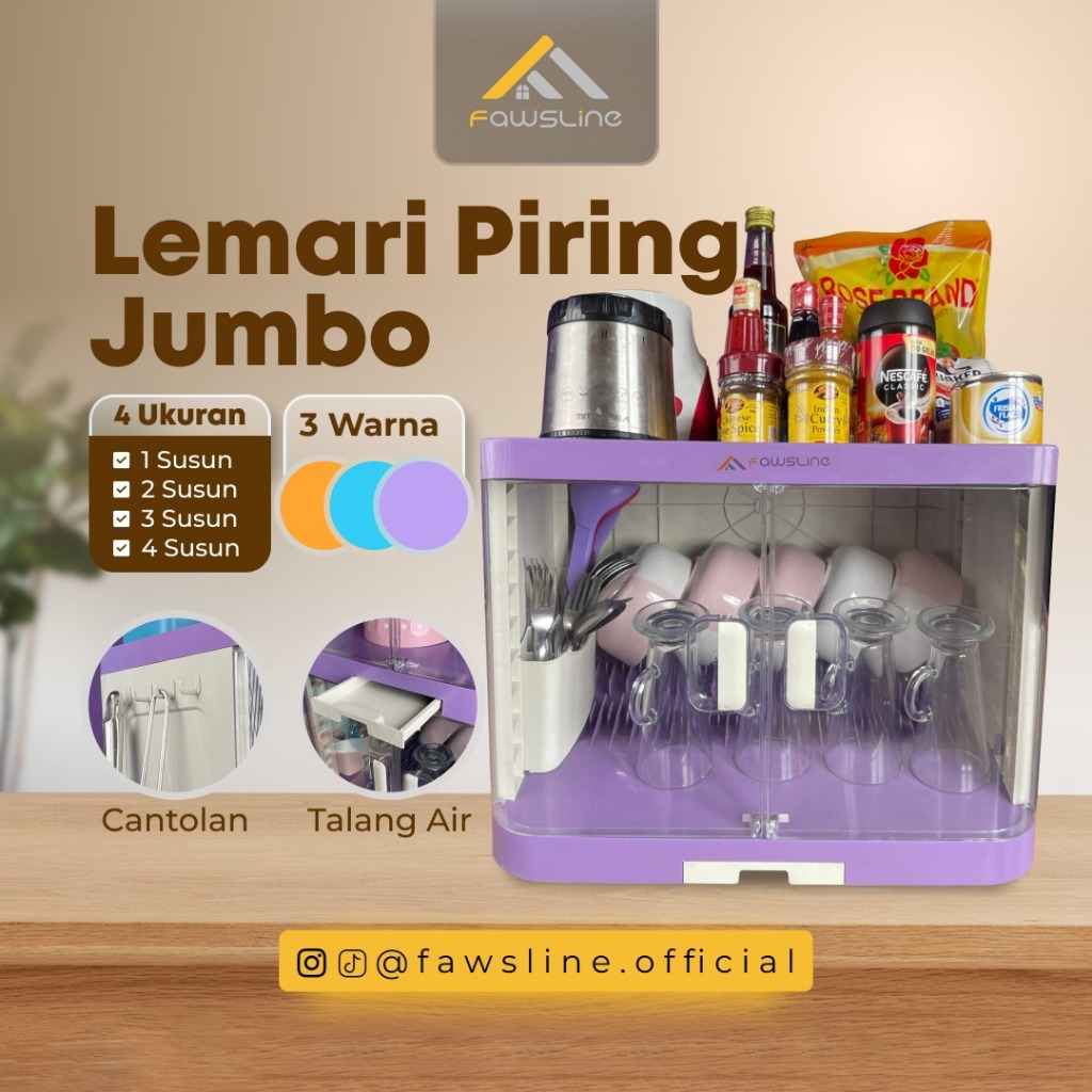 Lemari Piring Plastik Rak Dapur / 1 - 4 Susun