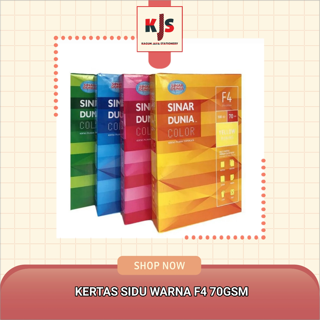 

kertas HVS folio/F4 warna 70 gr SIDU