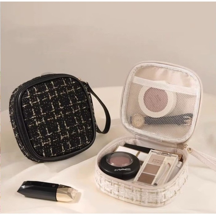 RK POUCH KOSMETIK RAJUT MINI Tas Pouch Travel Bag Makeup Wanita Penyimpanan Riasan Lipstik Serbaguna