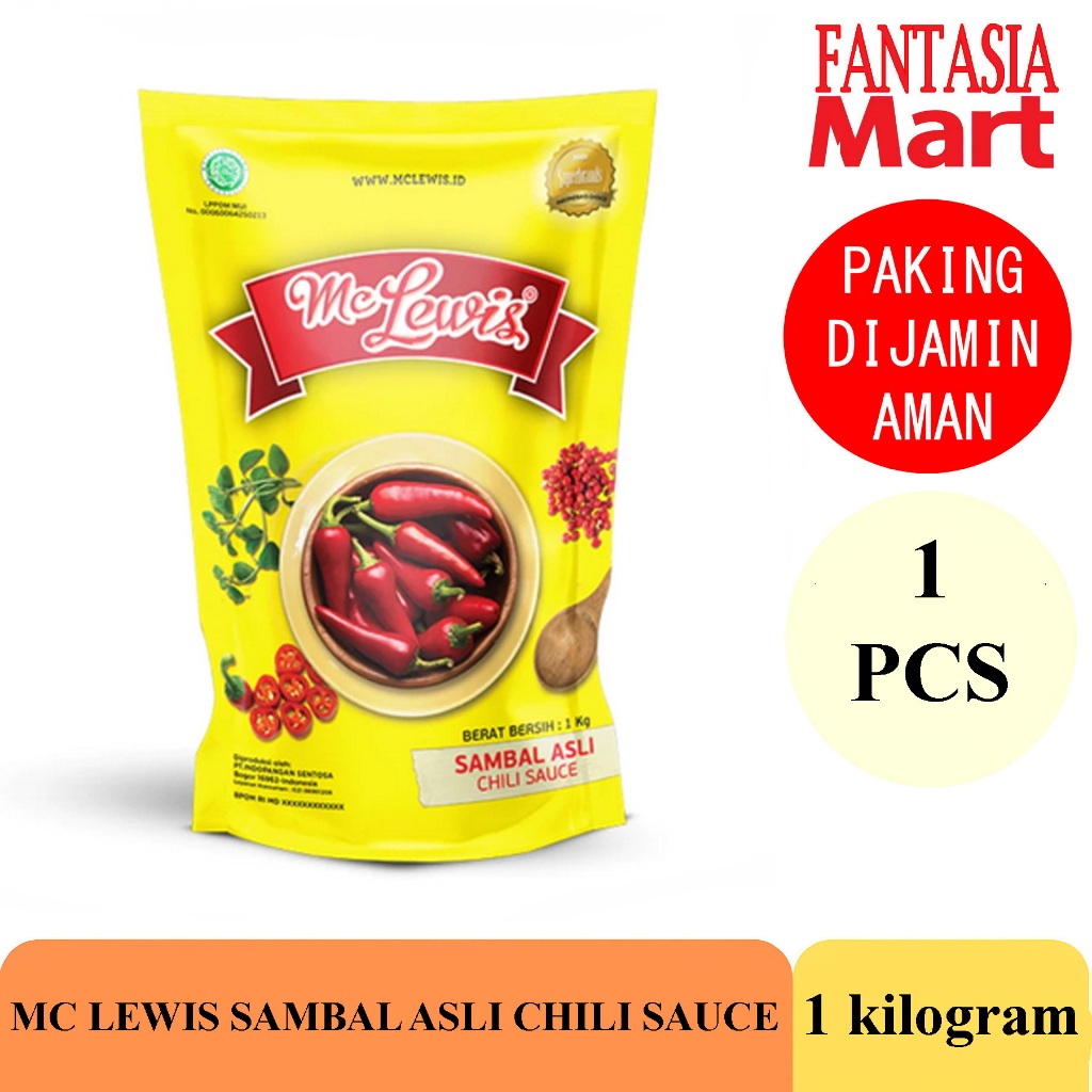 

MC LEWIS SAMBAL ASLI CHILI SAUCE A1 1 KG SAOS SAMBAL FUN CORNER DENGAN PAKING AMAN