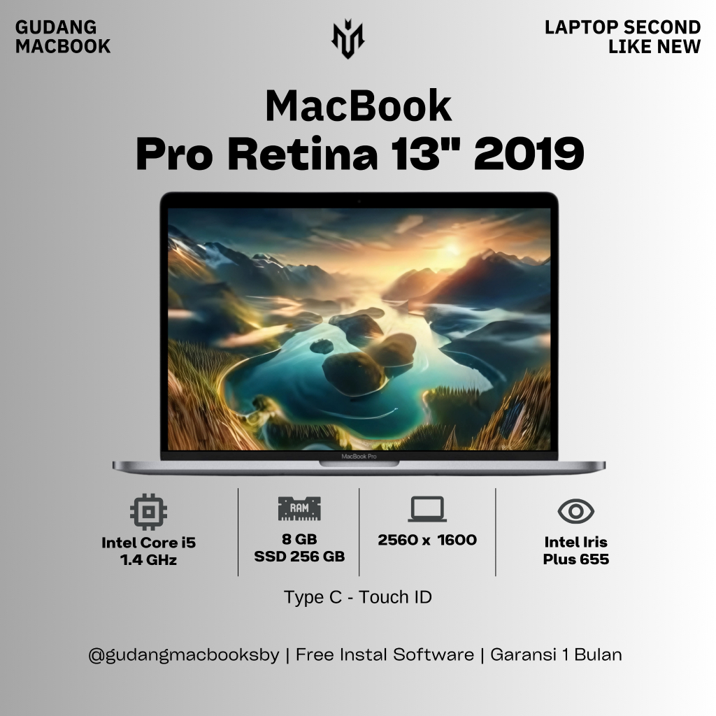 Macbook Pro Retina 2019 13inch Core i5 8/256GB Touchbar Original Bergaransi
