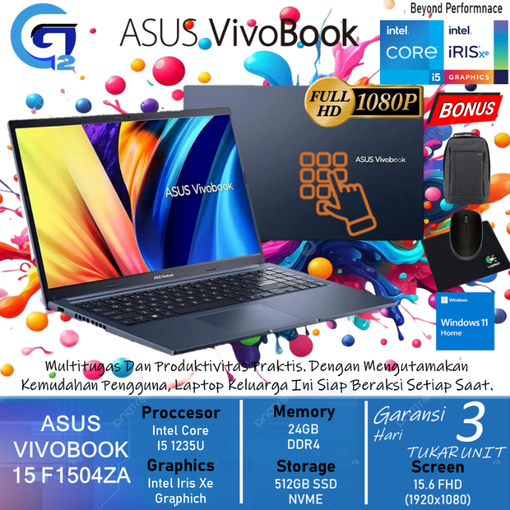 Laptop Asus Vivobook 15 F1504ZA Intel Core i5 1235U 16GB 1TB SSD FHD Windows 11 Home Original