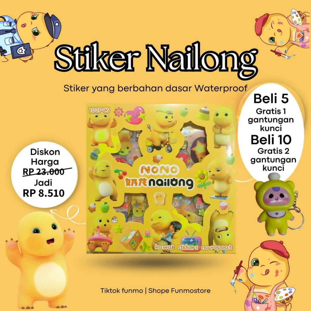 

Stiker Nailong Karakter Kartun Gemas Isi 100 Waterproof Aman Cocok untuk Anak