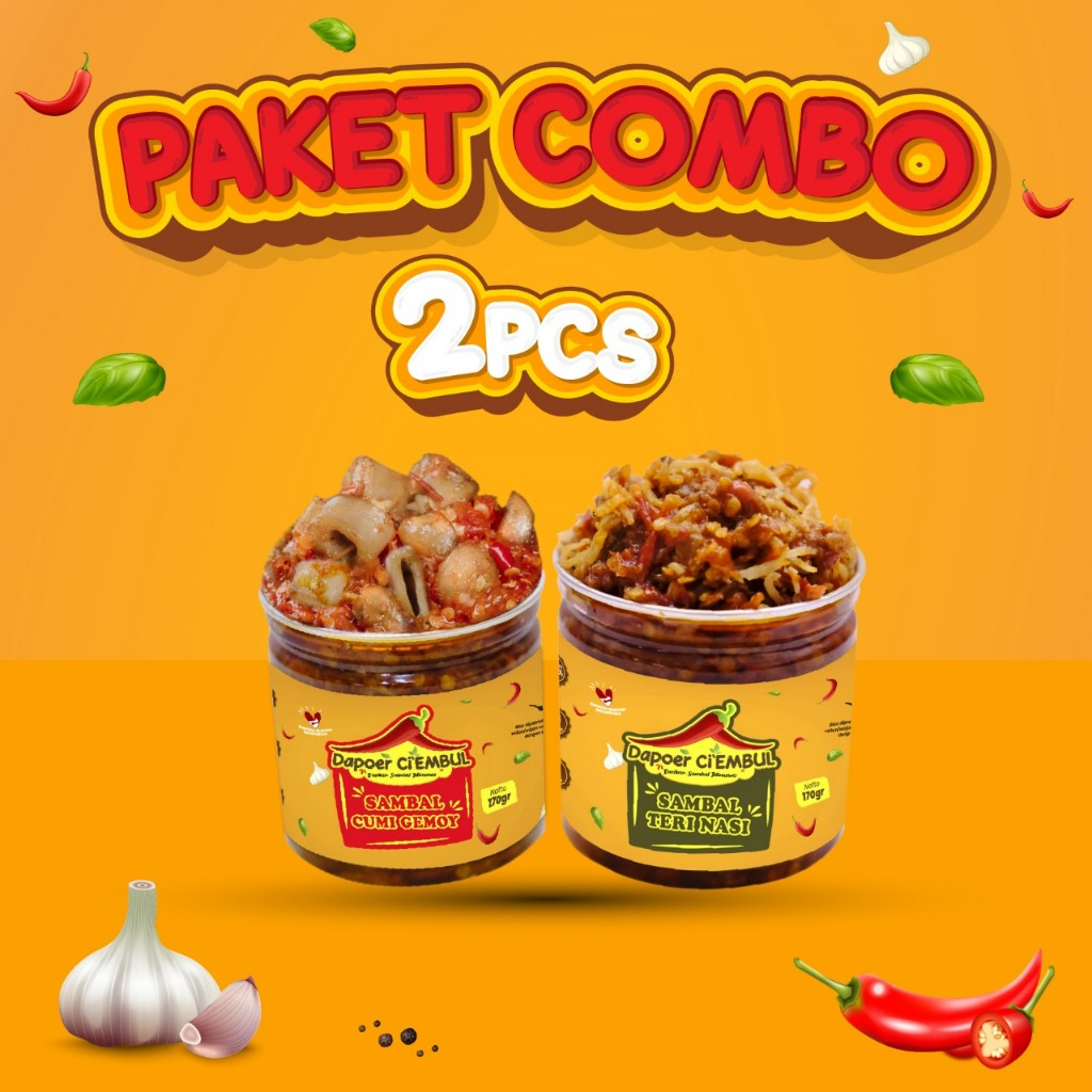 

Dapoer Ci'Embul - PAKET COMBO (Cumi Gemoy+Teri Nasi) - 170 Gr - Sambal Kemasan