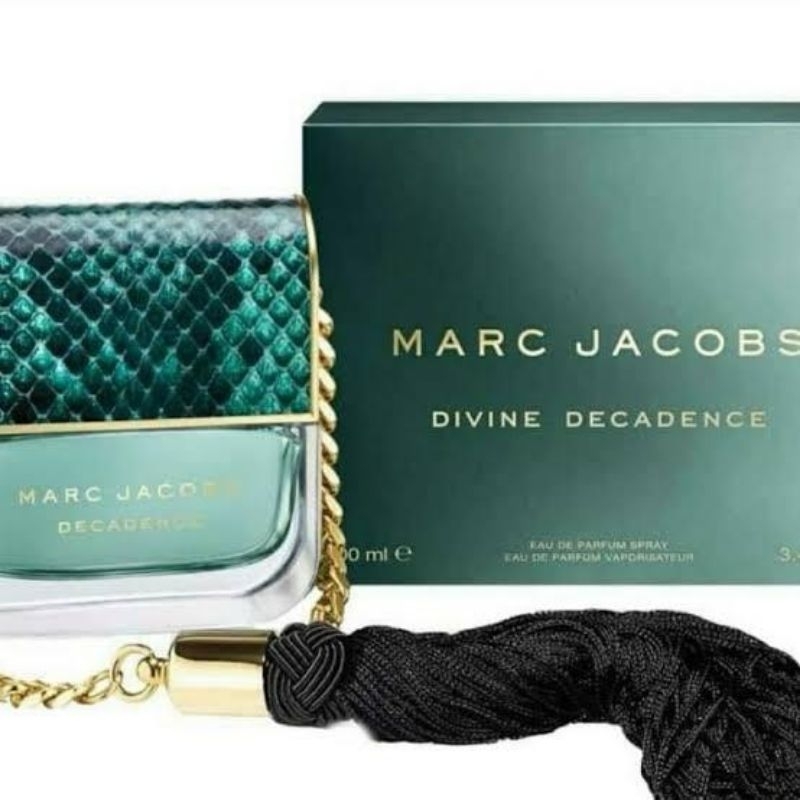 parfume wanita bentuk tas kecil cantik divine decadence 100ml EDP hijau tosca hitam mj eau de parfum