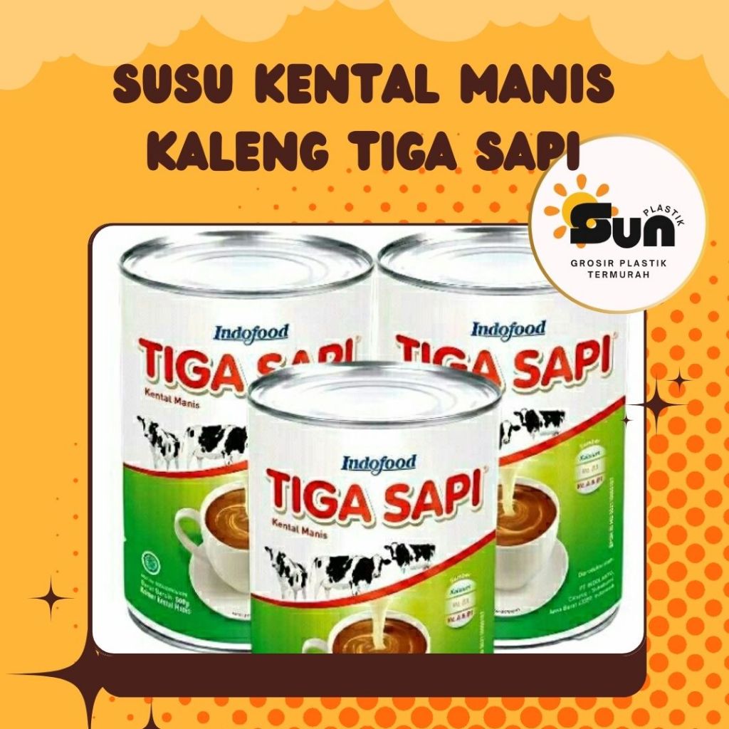 

Tiga Sapi Susu Kental Manis Kaleng Original 500 Gram | Susu Kental Manis