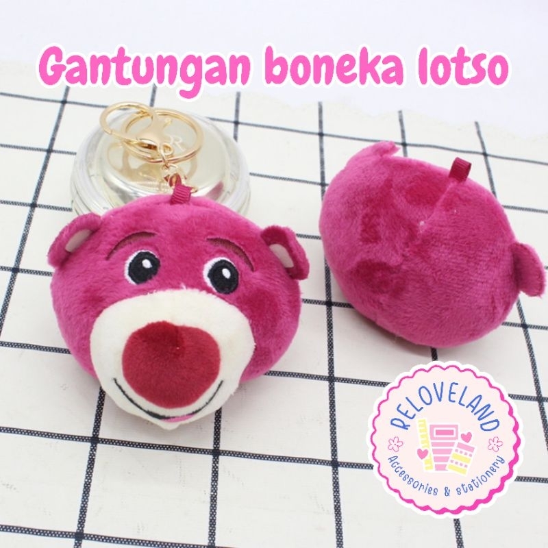 gantungan tas boneka lotso | bag charm lotso | gantungan boneka lotso | gantungan kunci lotso | lots