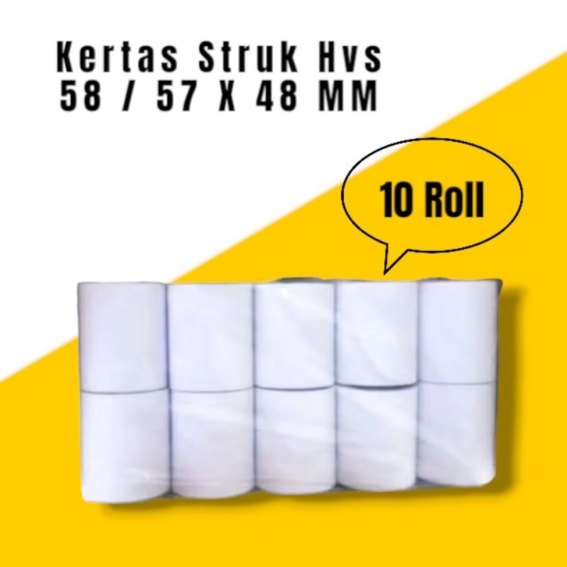 

Kertas struk kasir hvs 1 ply 58x48 struk kalkulator 10 Roll