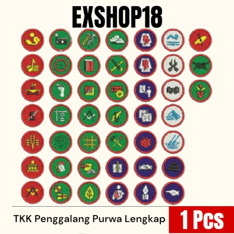 Bed TKK Penggalang Purwa (BULAT MERAH)  Wajib & Non Wajib / Badge TKK Khusus Penggalang Purwa Bordir