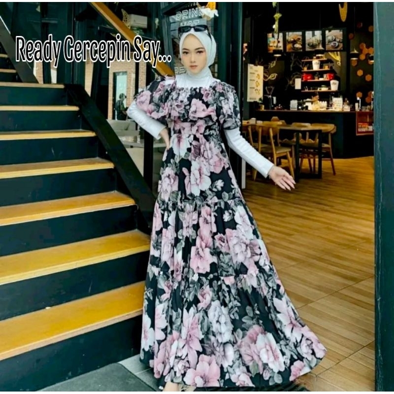 OVERALL MOTIF SUMMER DRESS ZIPPER WANITA CANTIK CERUTY MEWAH / DRESS LEBARAN / OVERALL SABRINA / BAJ