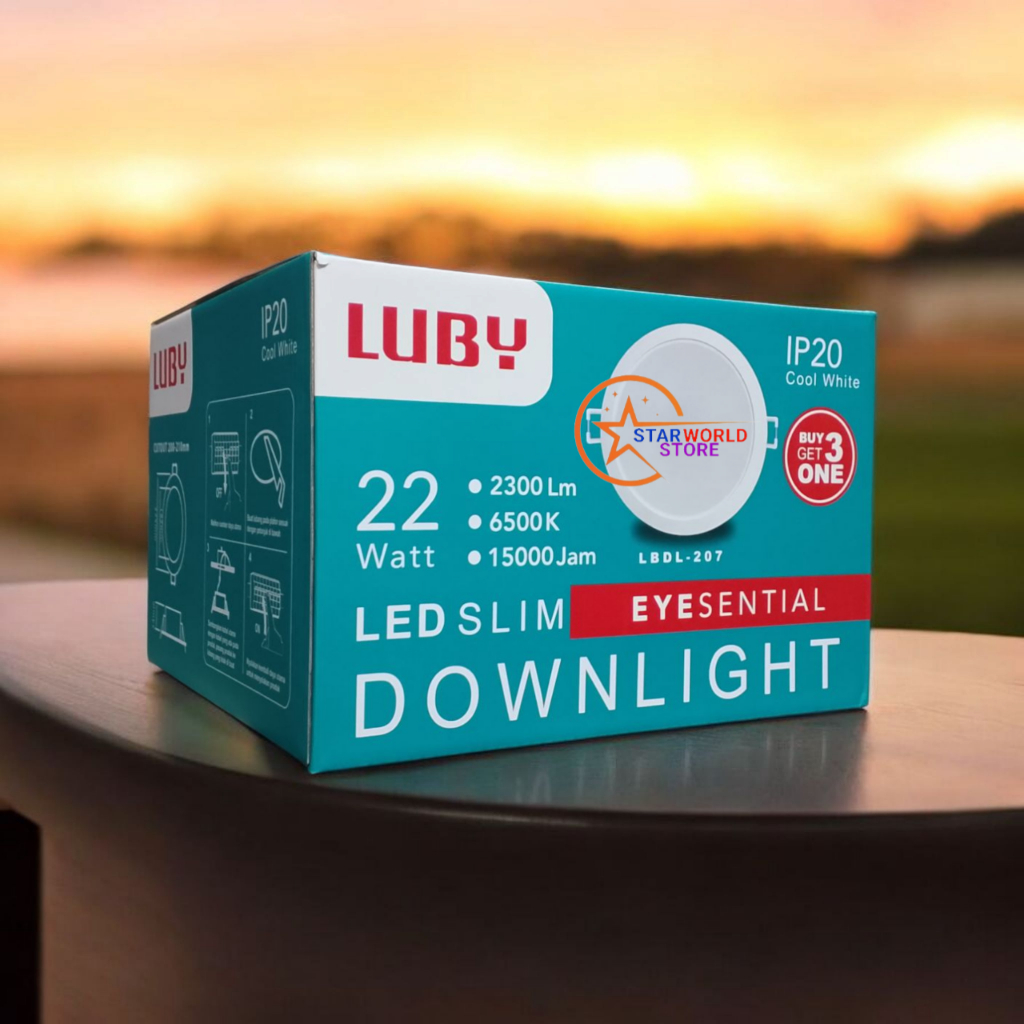 LAMPU DOWNLIGHT LED LUBY LBDL-207 Multipack BELI 3 GRATIS 1 / Paket 4 Pcs LUBY Downlight Multipack