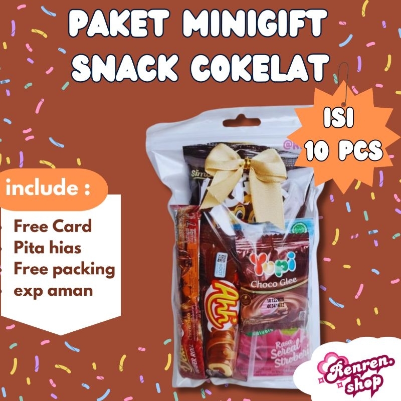 

Paket 10 FREE CARD - Mini Gift snack + susu real good WARNA COKELAT