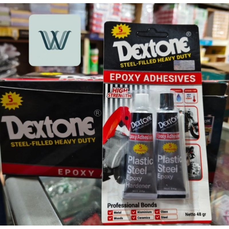 LEM DEXTONE LEM BESI 5 MENIT LEM EPOXY ADHESIVE / LEM DEXTONE HITAM PUTIH