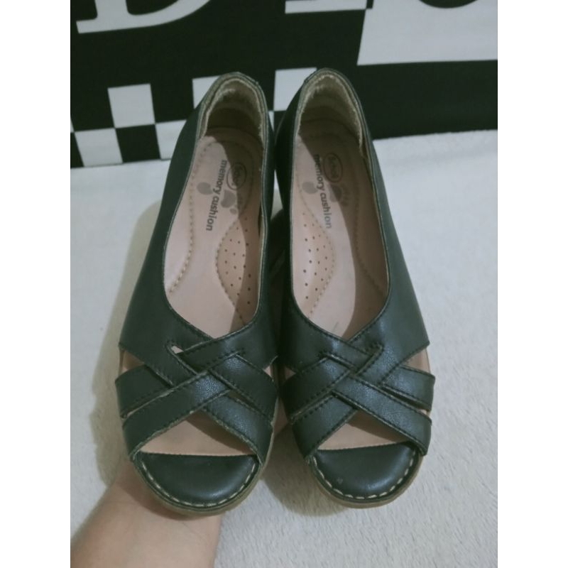 Sepatu Shoes Scholl Black Wanita Original Second