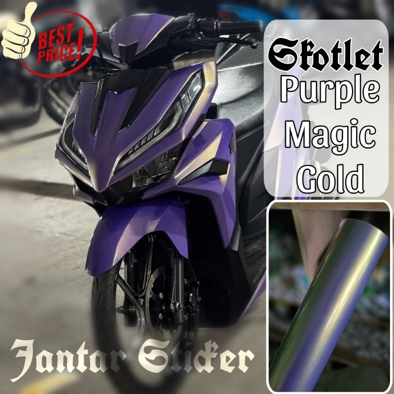 Sticker Scotlite Purple Lembayung Gold Skotlet Ungu Lembayung Gold Kualitas Premium Skotlet Bunglon 