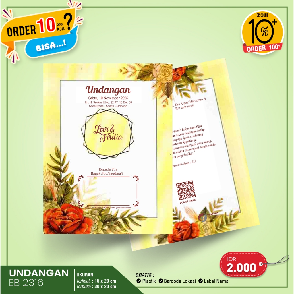 UNDANGAN EB2316 (MINIMAL 10 LEMBAR)