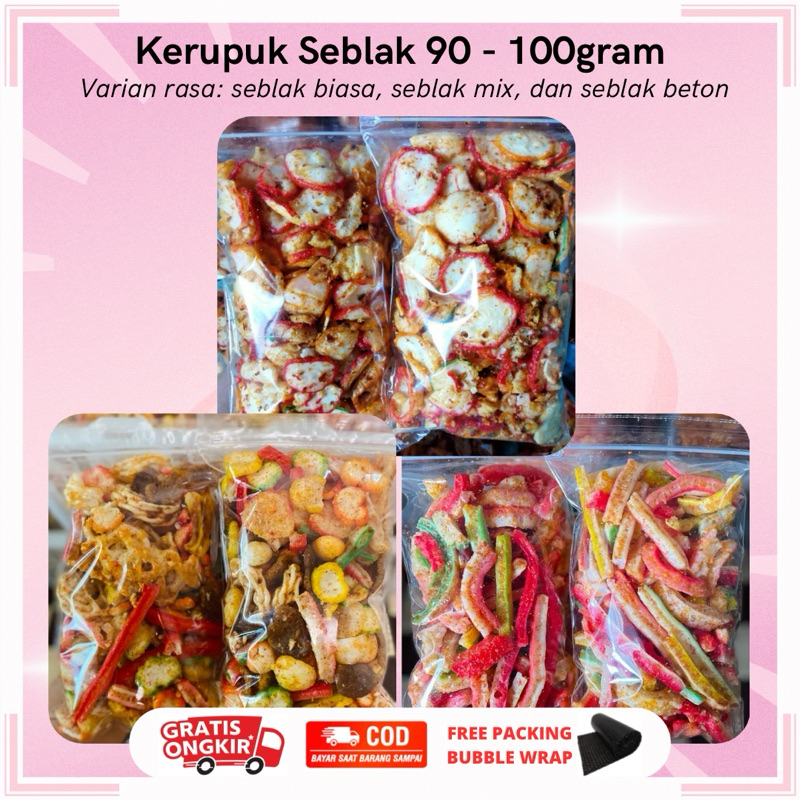 

KERUPUK SEBLAK 100GRAM | SEBLAK KERING MIX 90GRAM | KERUPUK SEBLAK BETON 100GRAM