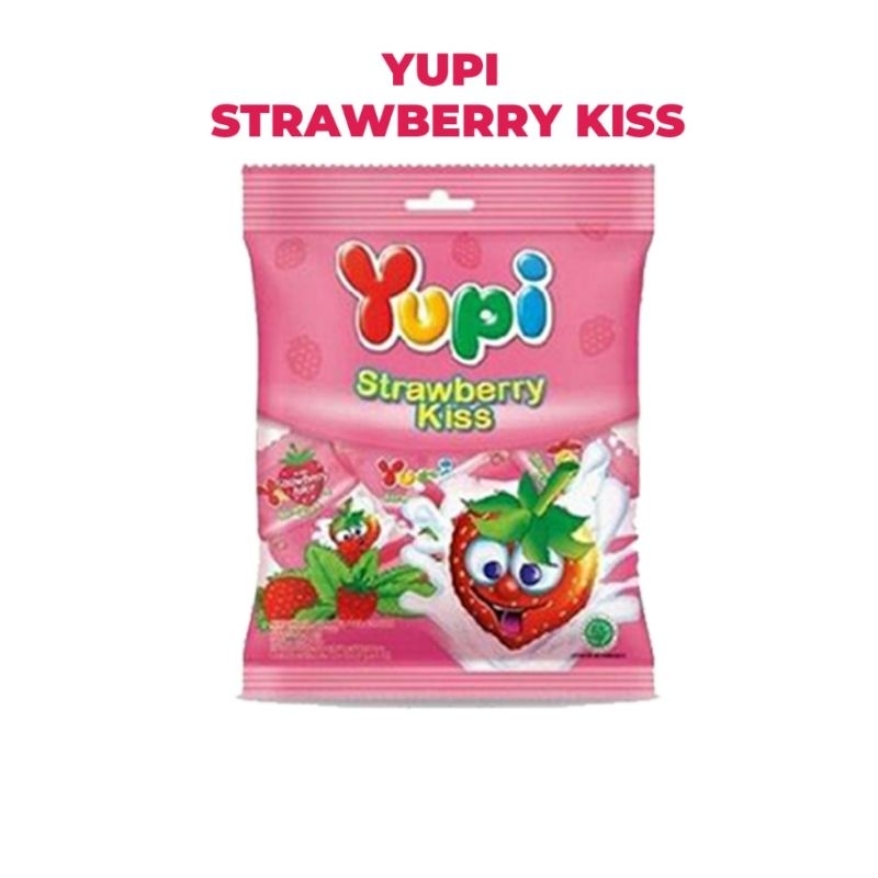

YUPI STRAWBERY KISS PERMEN GULA LUNAK JELY BAG NETTO 110 GR