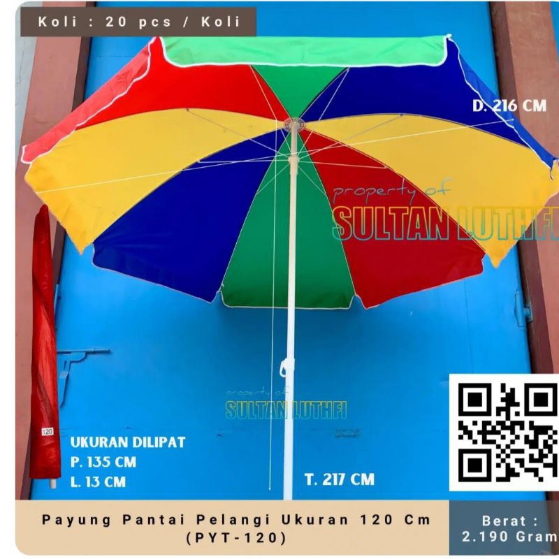payung pantai payung pelangi payung jualan payung jumbo serbaguna payung kokoh Payung Pantai Pelangi