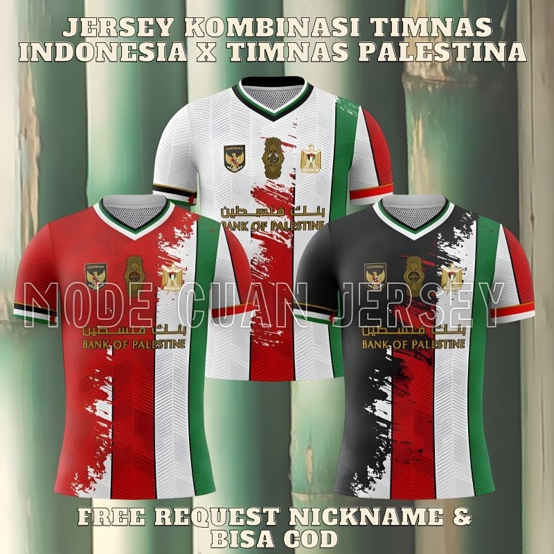 Jersey Kombinasi Timnas Indonesia x Timnas Palestina Full Printing