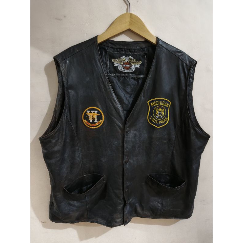 vest rompi kulit harley davidson