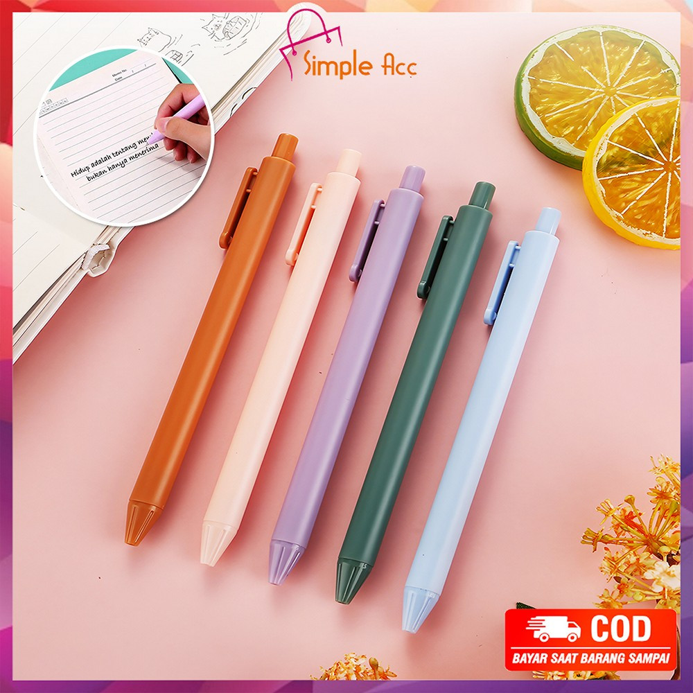 

DO-A120 Pena Cetekan Macaroon Pulpen Warna Pastel Tinta Hitam Alat Tulis Sekolah Kantor / Pulpen Warna Warni Bolpoint Gel Polos