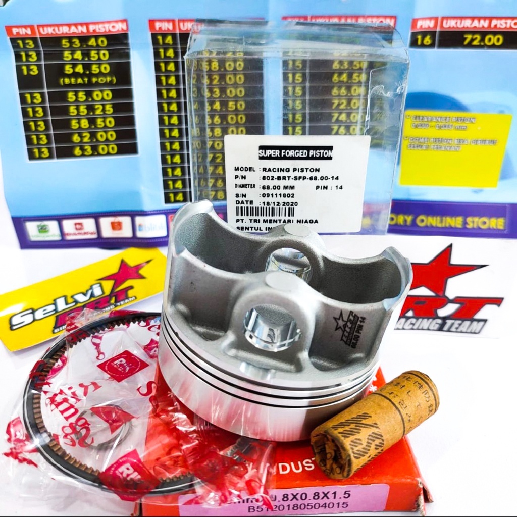 SUPER PISTON FORGED BRT & RING SET SIZE 64.5 PIN 15 66 PIN 15 66 PIN 15 SEMI CEBOL 68 PIN 15 CEBOL 6