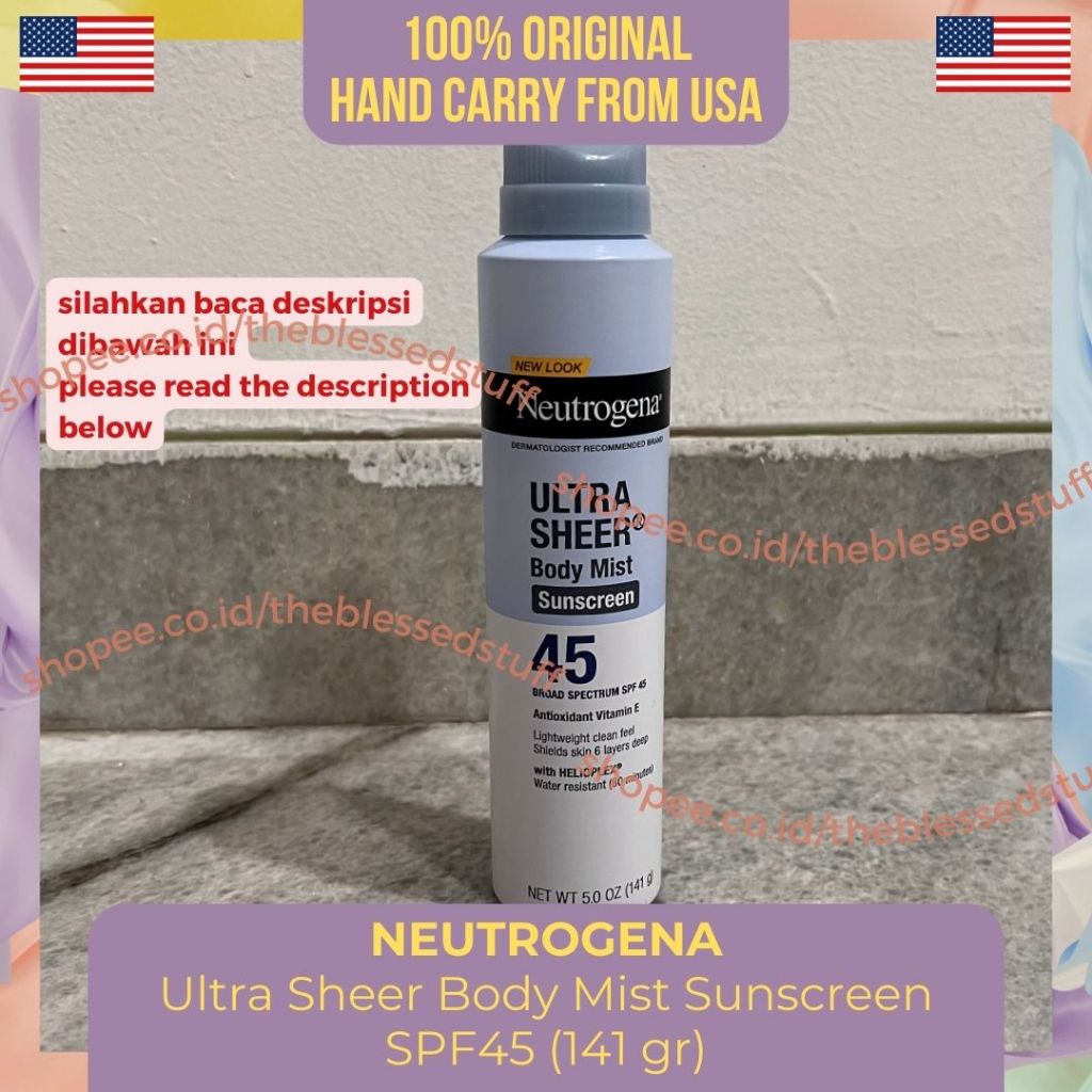 Neutrogena Ultra Sheer Body Mist Sunscreen Broad Spectrum SPF 45 100% Original USA
