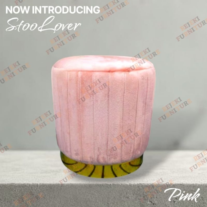 stool bulat gold Kaki list gold & stainless gold