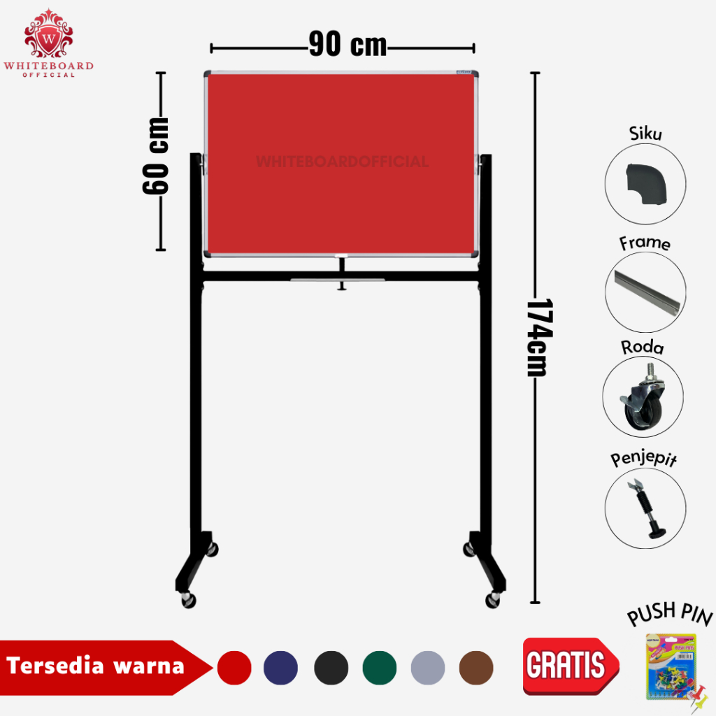 

SAKANA Softboard Bludru Standing 60x90cm / Cork Board / Pin Board / Papan Mading / Papan Pengumuman