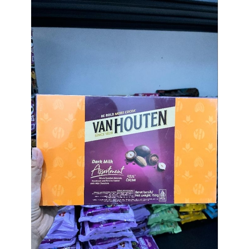 

Ready Coklat Van Houten Dark milk Assortmen 150gr Dark Milk Almond 150gr