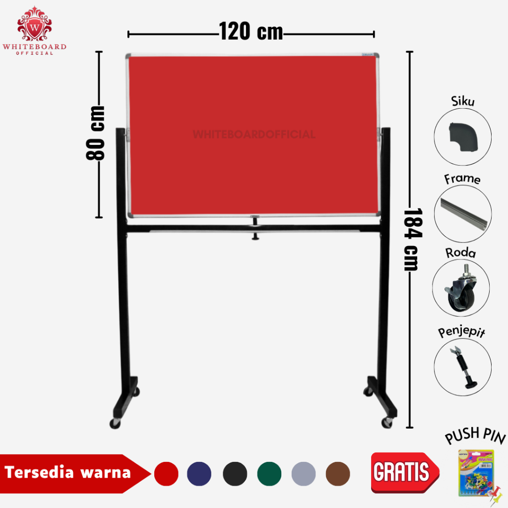 

SAKANA Softboard Bludru Standing 80x120cm / Cork Board / Pin Board / Papan Mading / Papan Pengumuman