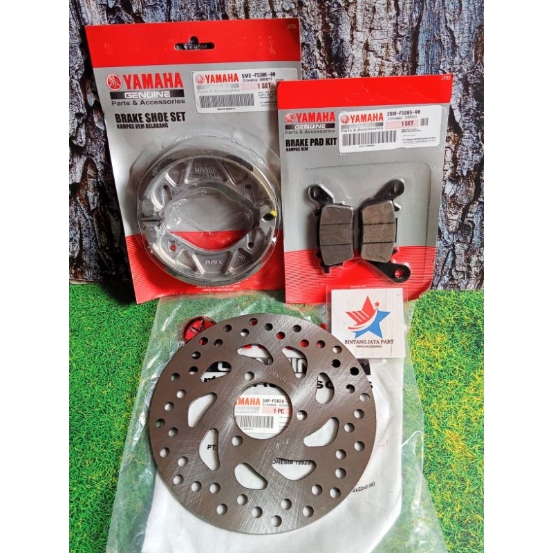 Piringan Cakram Depan Mio J 3 Barang (Kampas Rem Depan+ Belakang) Mio M3 Soul GT 125 54P/ 2PH