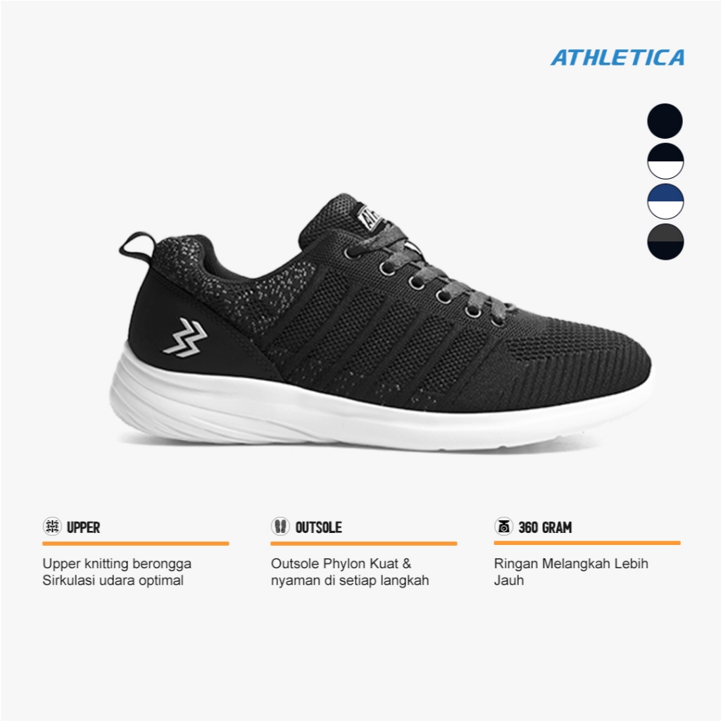 Geoff Max -  AT-693 Black White  Sepatu Olahraga Pria Wanita