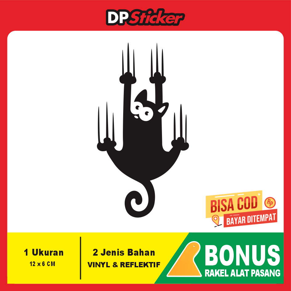 Stiker Kucing Nyakar Lucu untuk Kendaraan Motor Dan Laptop