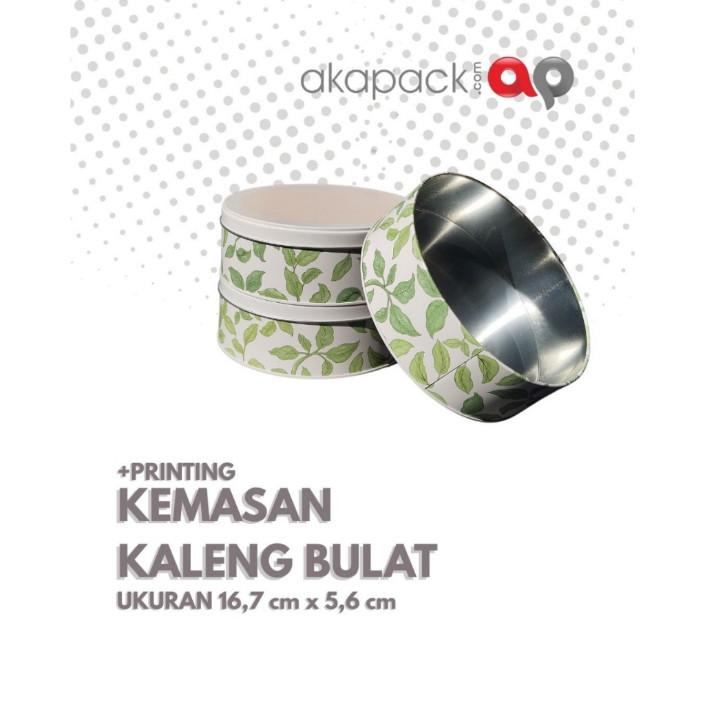 

[14.00, 23/4/2025] Akapack 1: Kemasan Kaleng Bulat + Printing Ukuran 16,7cm x 5,6cm (dxt) Untuk Hantaran , aksesoris, Kue dan Coklat