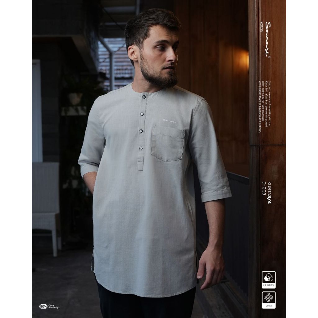 SAMASE  Kurta Casual D003 Baju Koko Pakaian Muslim Pria Dewasa Lengan 3/4 Terbaru 2025 Samase Clothe