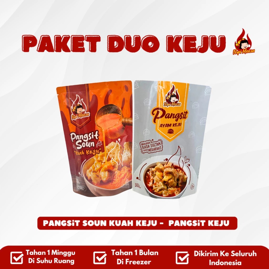 

Nyai Mercon- Paket Duo Keju (Pangsit Ayam Keju + Pangsit Soun Kuah Keju)