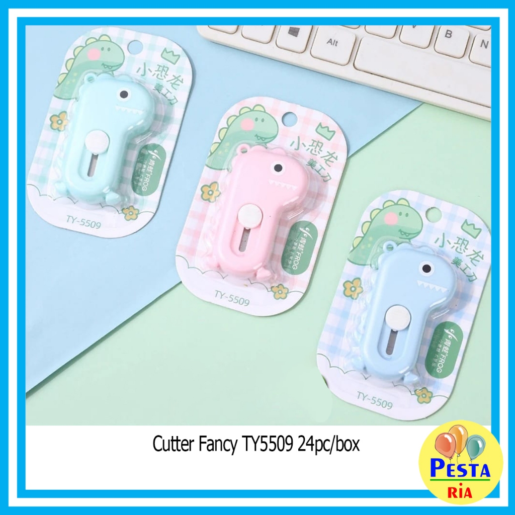 

(1Pcs) Cutter Mini Fancy Dino, pemotong kertas, pisau mini cutter lucu