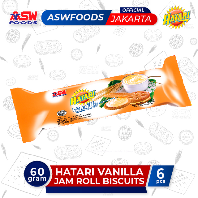 

Hatari Vanilla Jam Roll 60 gr ( 6 Pcs ) - Banded