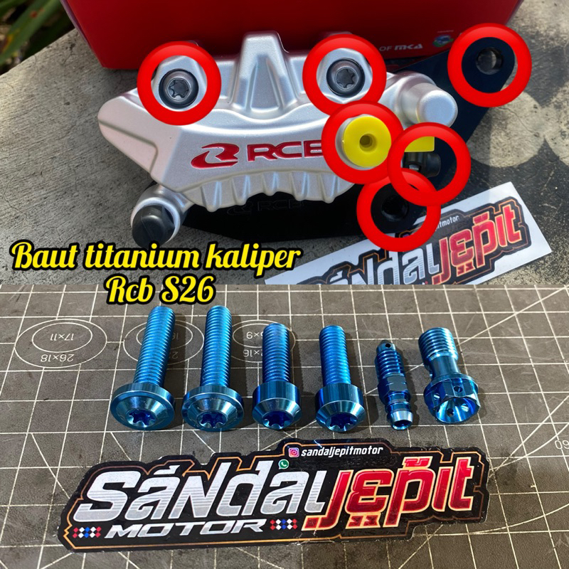 BAUT TITANIUM KALIPER RCB S26 BAUT TITANIUM SET KALIPER RCB S-SERIES 2 PISTON TYPE S26 BAUT TITANIUM