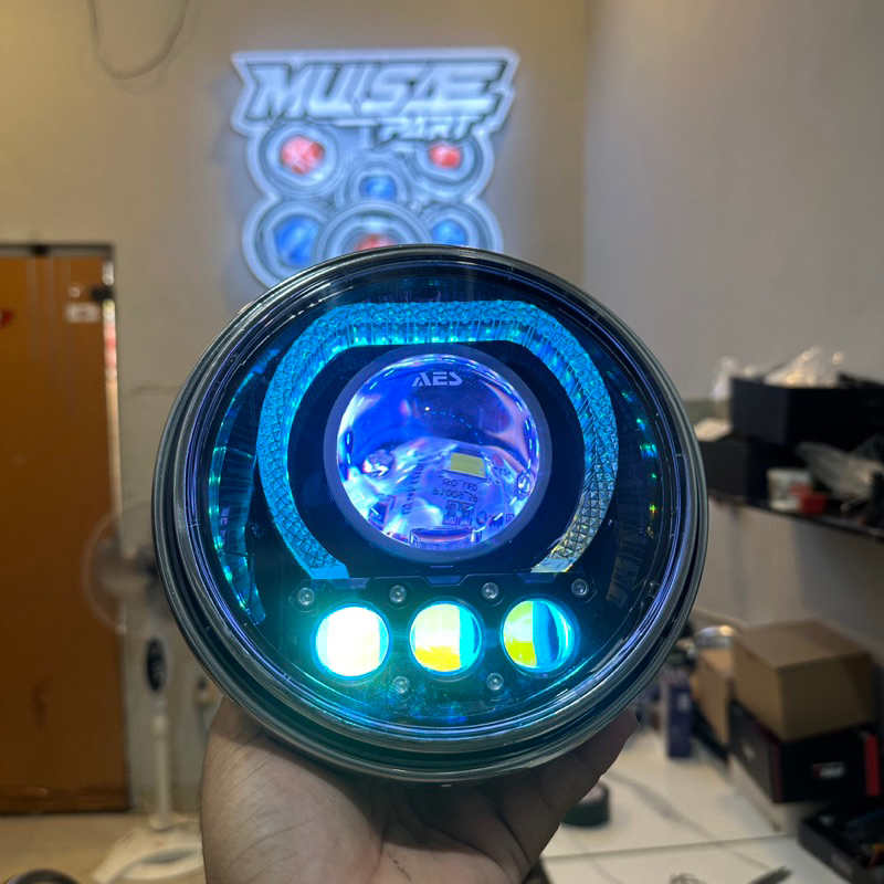LAMPU DEPAN NINJA SS BILED AES TURBO GEN 2 FULL RGB
