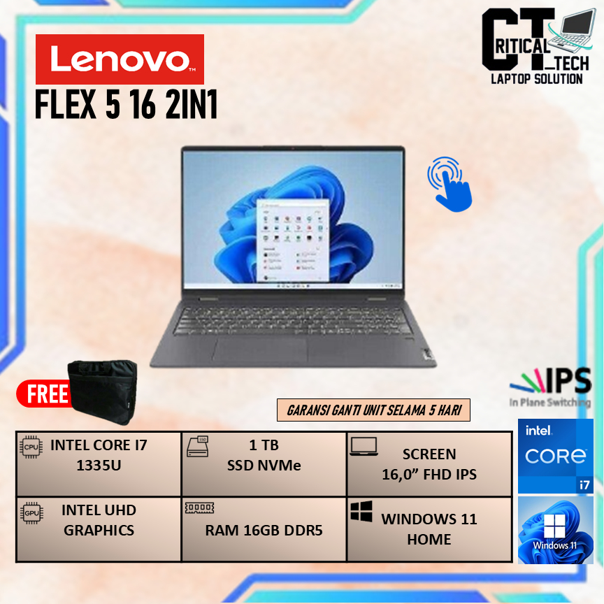 LENOVO FLEX 5 16 2IN1 TOUCH I7 1355 16GB 1TB W11 16.0FHD IPS