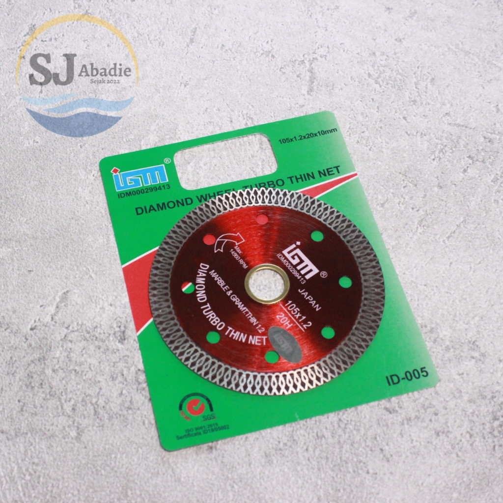 (1 PC) IGM Diamond Wheel Mata Potong Keramik Merah Granit Turbo ID-005 | SJ ABADIE |