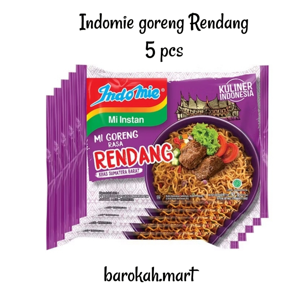 

Indomie Mie Goreng Rasa Rendang 5 pcs x 91 gr