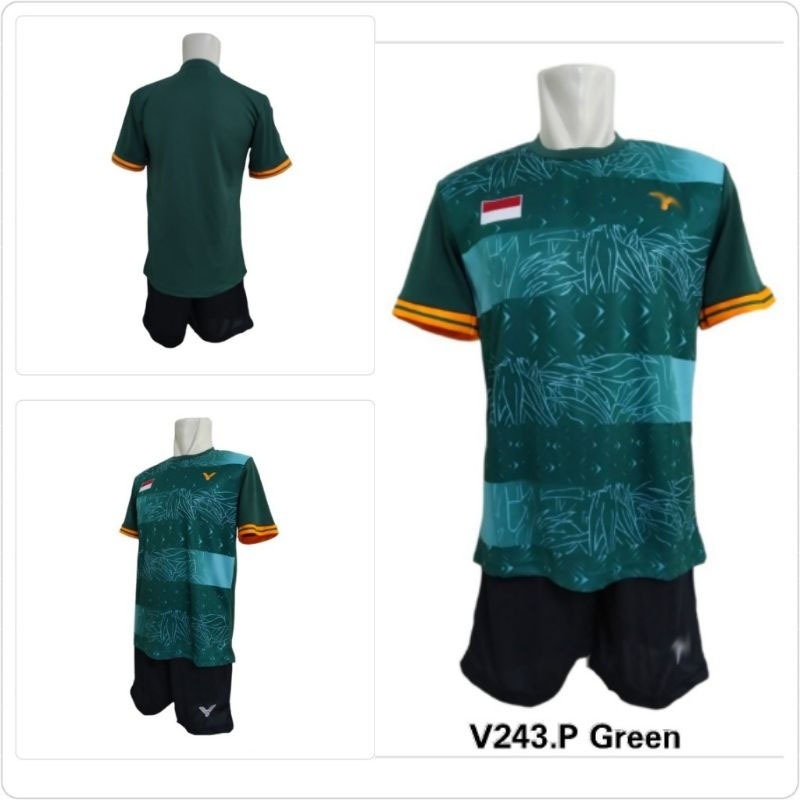 stelan baju Badminton V243 / Kaos Badminton dewasa / Baju dan celana badminton terbaru