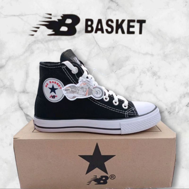 Master Basket~Sepatu Sekolah MB Hitam Putih Size 33-45