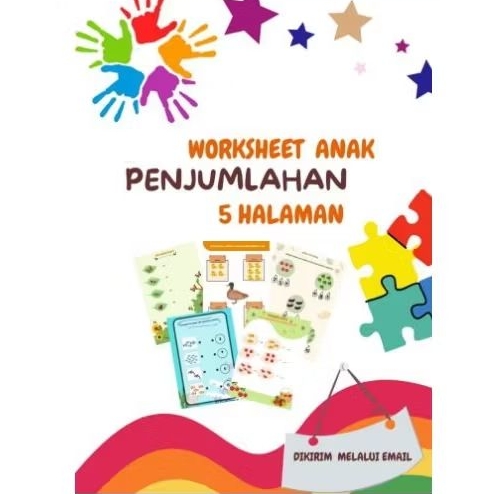 Printable Worksheet Lembar Kerja Anak TK 3 4 5 Tahun Penjumlahan