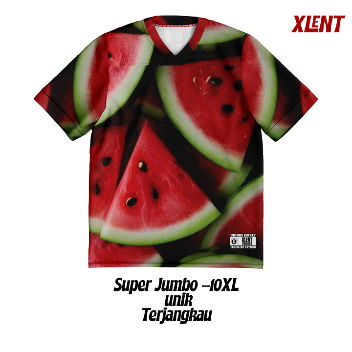 XLENT jersey Unik Semangka / Rugby / NFL / Hockey / big size / vintage / Retro Jersey Olahraga / Uni